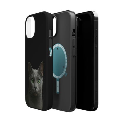 Russian Blue Cat Phone Case — Magnetic Impact-Resistant iPhone Cover