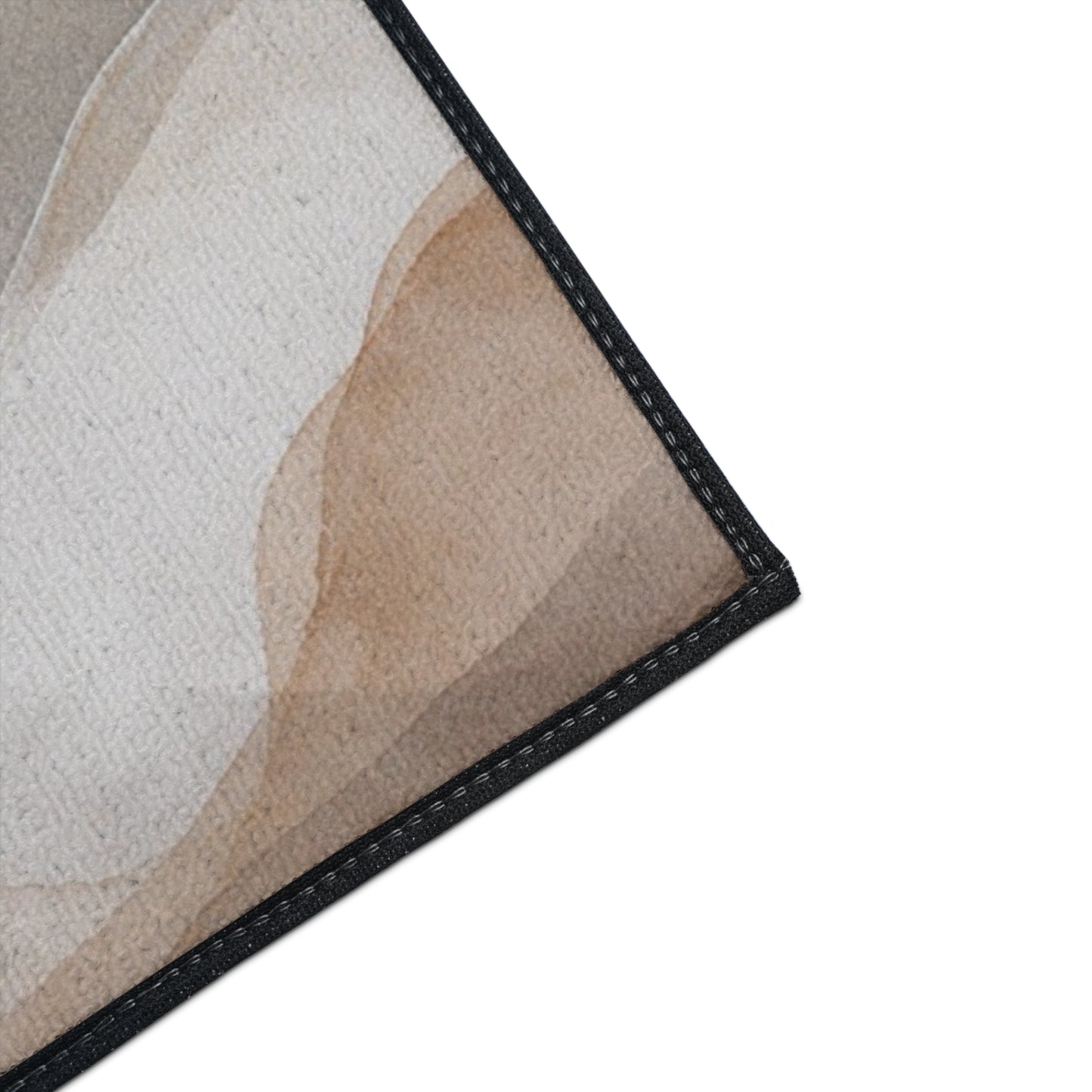 Neutral Watercolor Landscape Heavy Duty Floor Mat | Abstract Earth Tones Rug