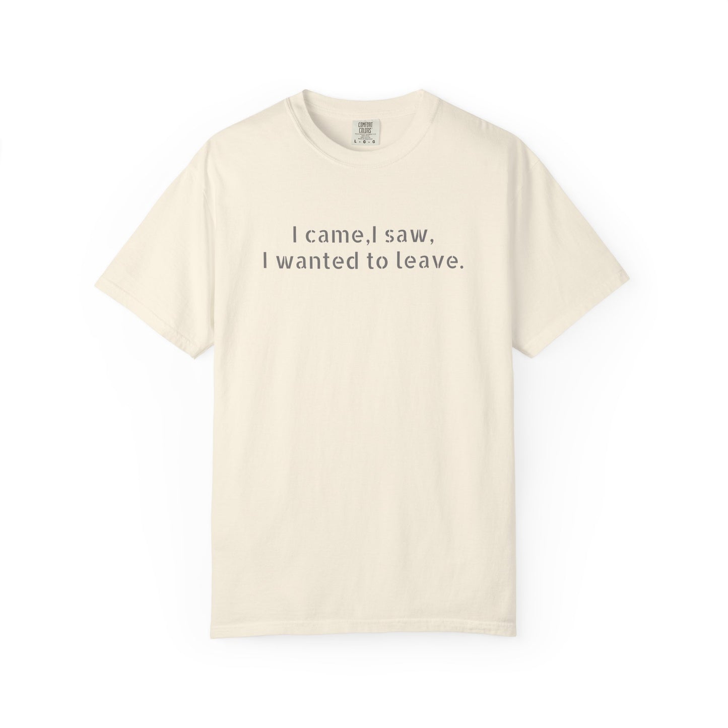 I came, I saw, I wanted to leave T-shirt | Minimal Text Tee