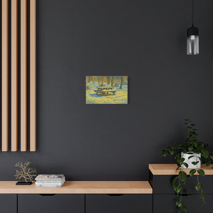 Winter Picnic Canvas Art Print, Cozy Home Decor, Seasonal Wall Art, Nature-Inspired Artwork, Perfect for Holidays - TRV