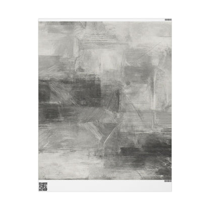 Gray Marble Wrapping Paper Roll — Neutral Watercolor Gift Wrap for Weddings, Birthdays & Minimalist Packaging