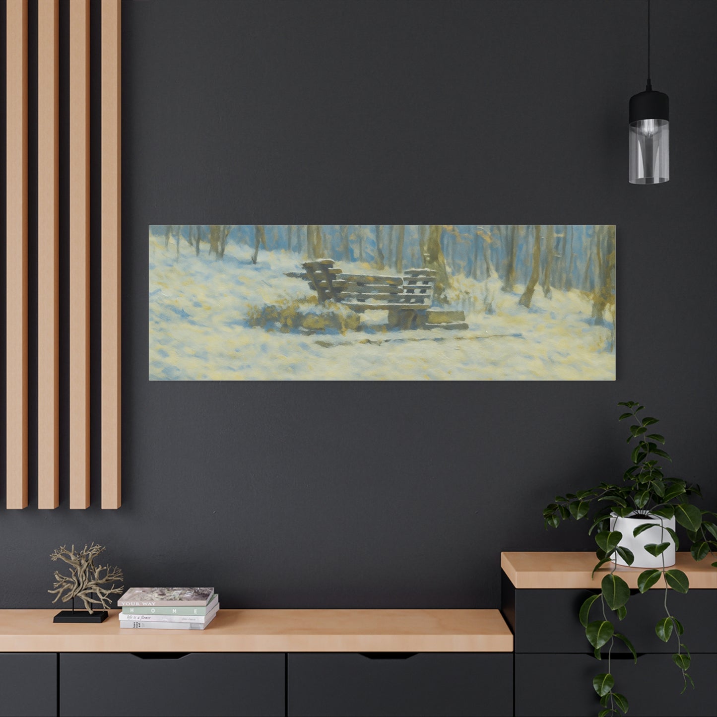 Winter Serenity Canvas Wall Art, Cozy Living Room Decor, Nature Landscape Print, Gift for Art Lovers, Home Decor, Seasonal Artwork - TRV
