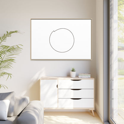 Minimal Circle Line Matte Canvas Framed | Modern Abstract Wall Art
