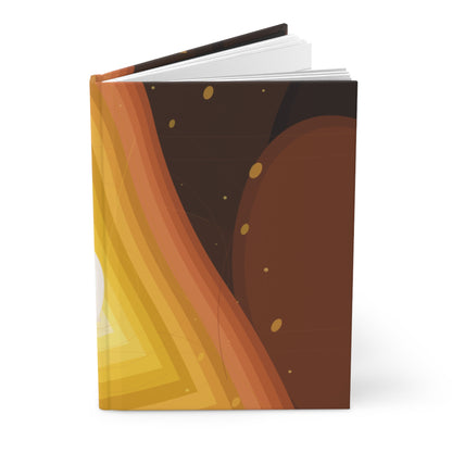 Abstract Sunset Waves Hardcover Journal | Geometric Retro Layers