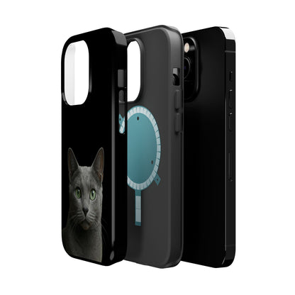 Russian Blue Cat Phone Case — Magnetic Impact-Resistant iPhone Cover