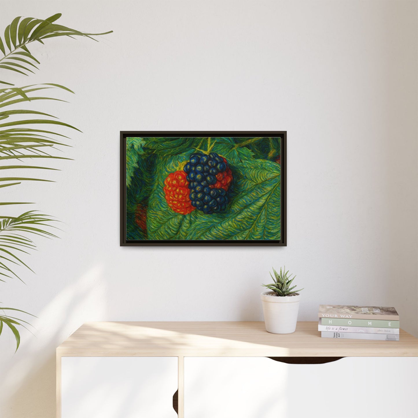 Van Gogh Style Blackberry Canvas Art, Framed Wall Decor, Botanical Print, Summer Home Decor, Gift for Garden Lovers - TRV