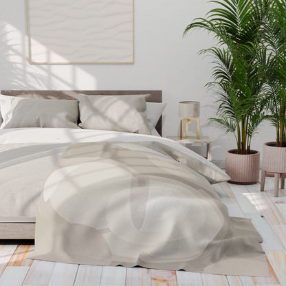 Abstract Neutral Swirls Arctic Fleece Blanket | Minimal Modern Throw
