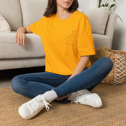 Trendy Unisex Softstyle T-Shirt with Love Hand Gesture Design