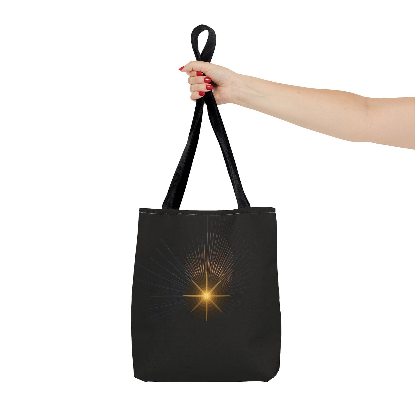 Radiant Starburst Tote Bag | Golden Light Celestial Design - TRV