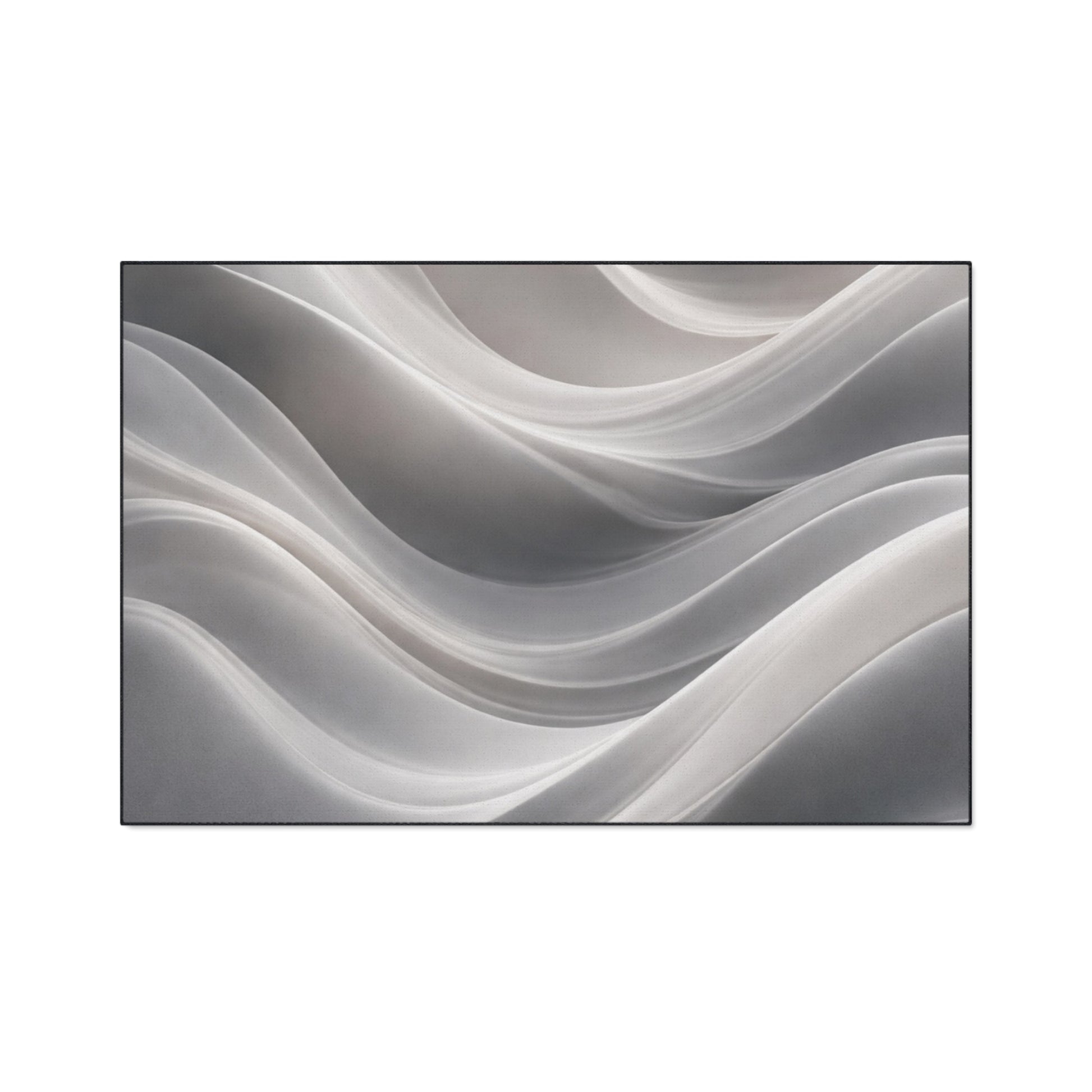 Abstract gray wave floor mat by Printify, modern entryway rug with non-slip backing, ideal for stylish home decor and entryway protection.