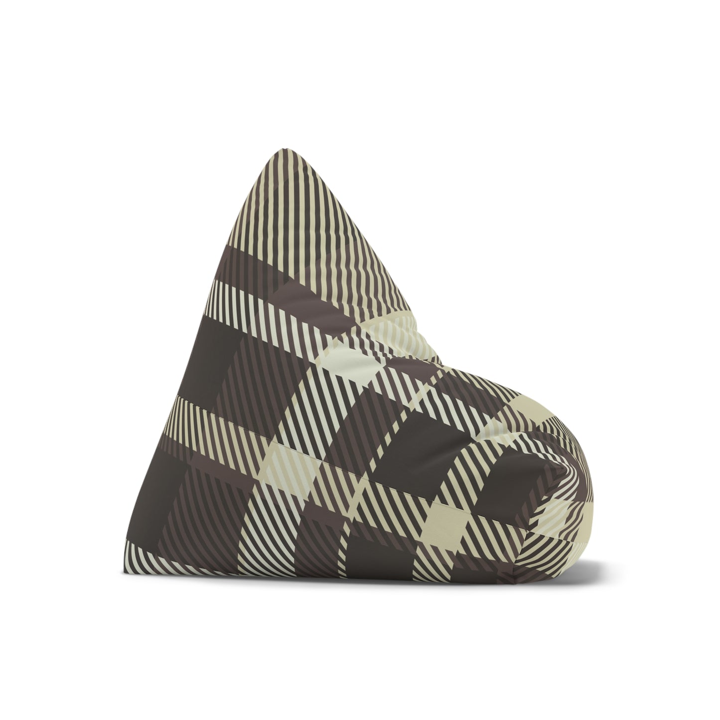 Brown Plaid Pattern Bean Bag Chair Cover | Rustic Buffalo Check