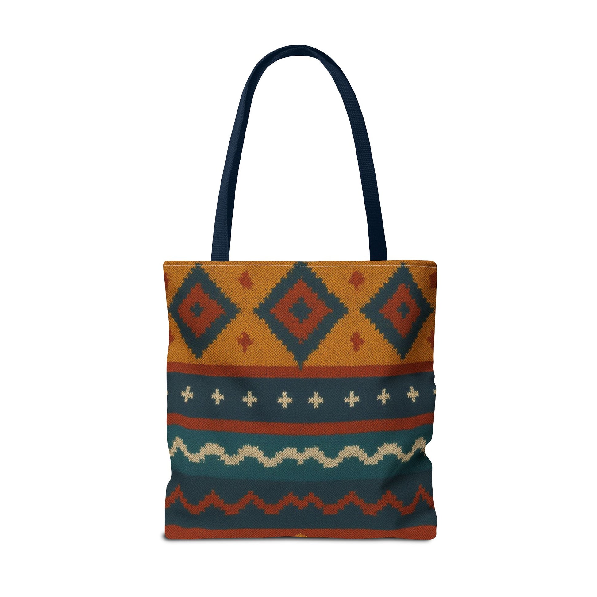 Southwestern Diamond Pattern Tote Bag | Aztec Tribal Geometric Print - TRV
