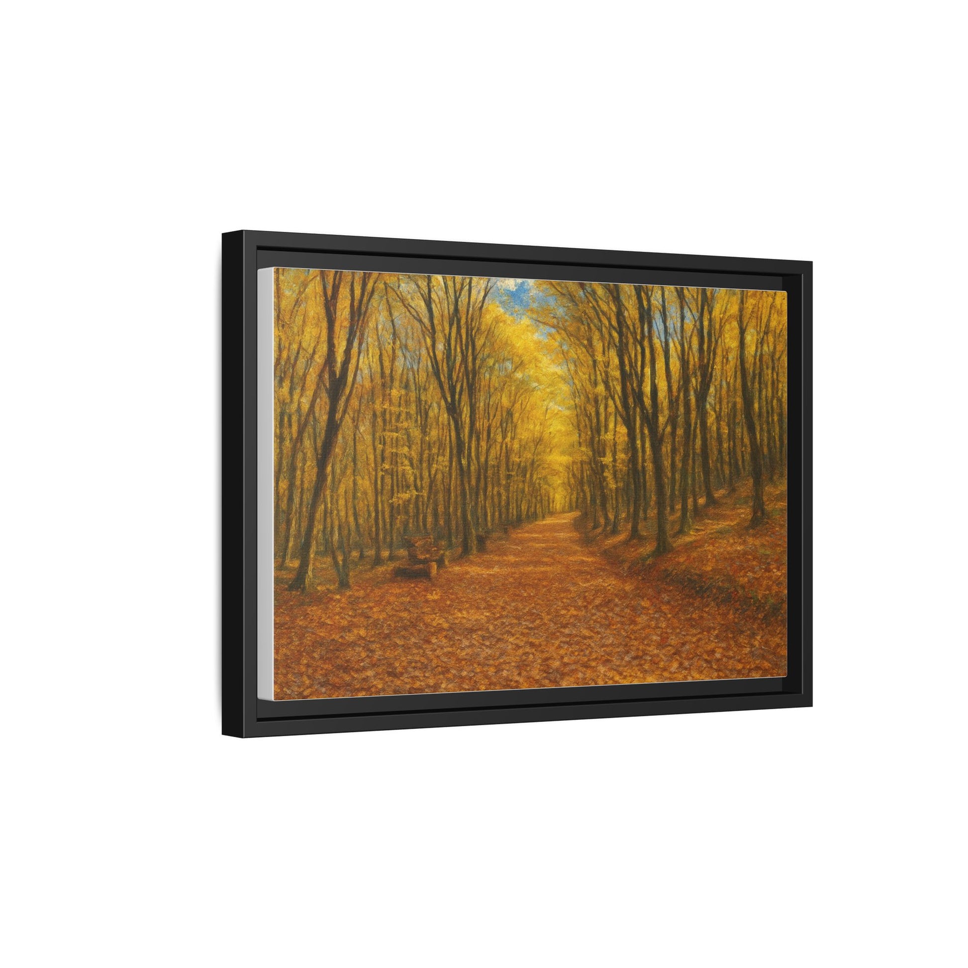 Autumn Forest Framed Canvas Art, Cozy Wall Decor, Nature Inspired Gift, Fall Home Accent, Perfect for Thanksgiving - TRV