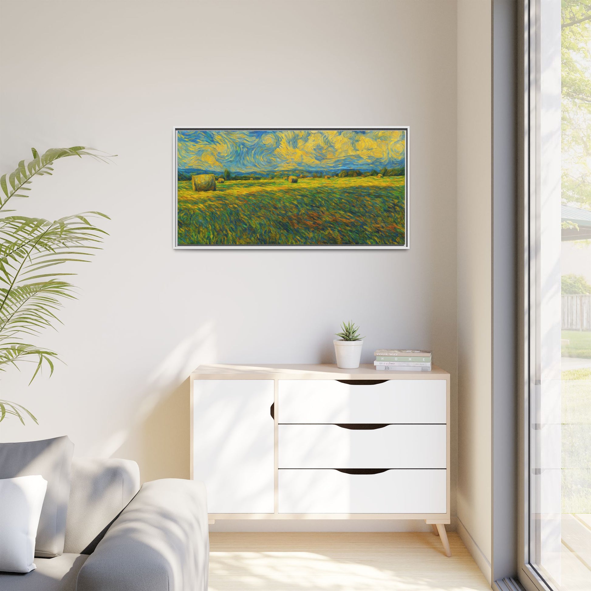 Landscape Matte Canvas, Framed (Multi-color) - TRV