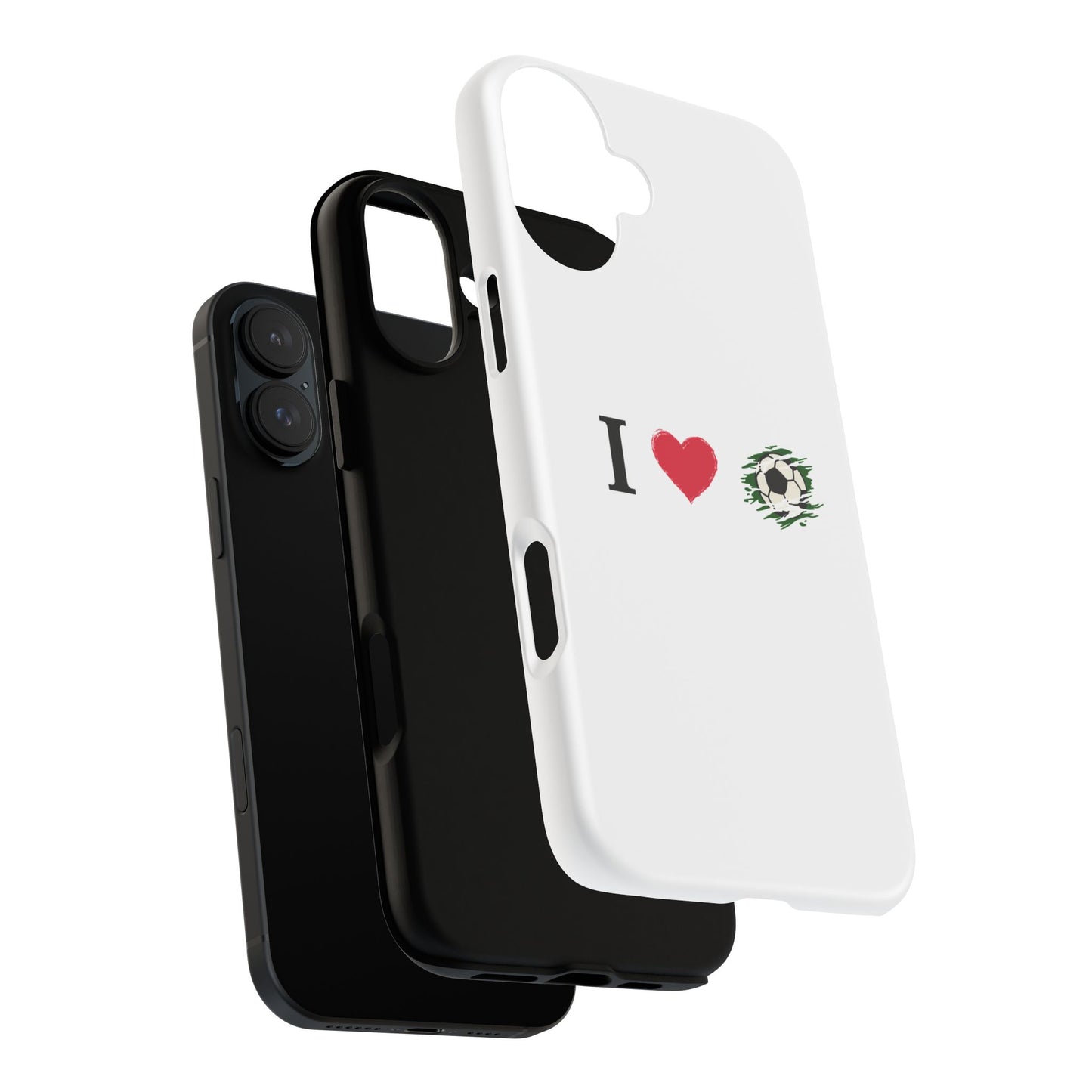 Soccer Phone Case, I Love Soccer, Tough Case Cover, Sporty Phone Accessories, Gift for Soccer Lovers, Unique Soccer Design - TRV