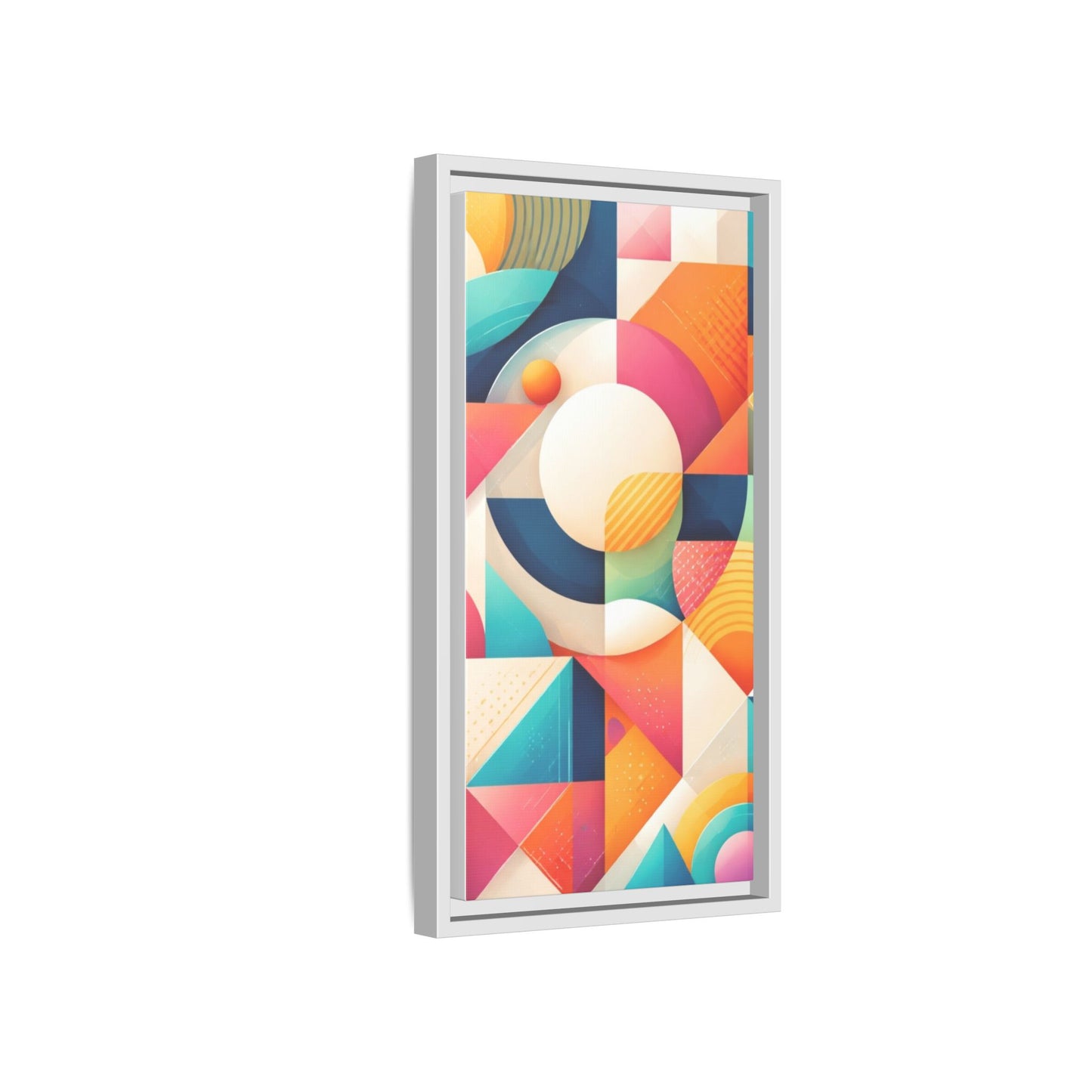 Colorful Geometric Abstract Art Matte Canvas Framed