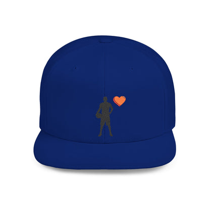 Sporty Love Flat Bill Snapback Hat – Adjustable Cap for Athletes, Casual Wear, Gifts for Sports Fans, Basketball Enthusiasts, Unique - TRV