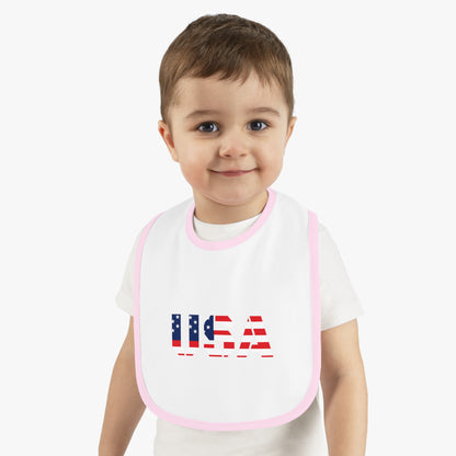 USA Bib for Babies, Americana Baby Bib, Infant Dining Essential, Gift for New Parents, Baby Shower, Fourth of July - TRV