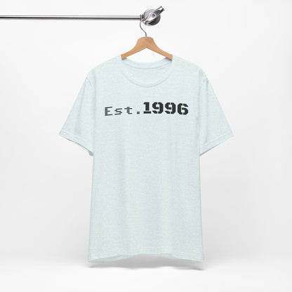 Established 1996 Unisex T-Shirt, Vintage Year Tee, Birth Year Gift, Casual Fashion, Personalized Graphic Tee - TRV