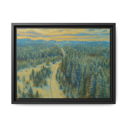 Framed Matte Canvas Art Print, Tranquil Forest Landscape, Home Decor for Nature Lovers, Wall Art for Living Room, Gift for Art Enthusiasts - TRV