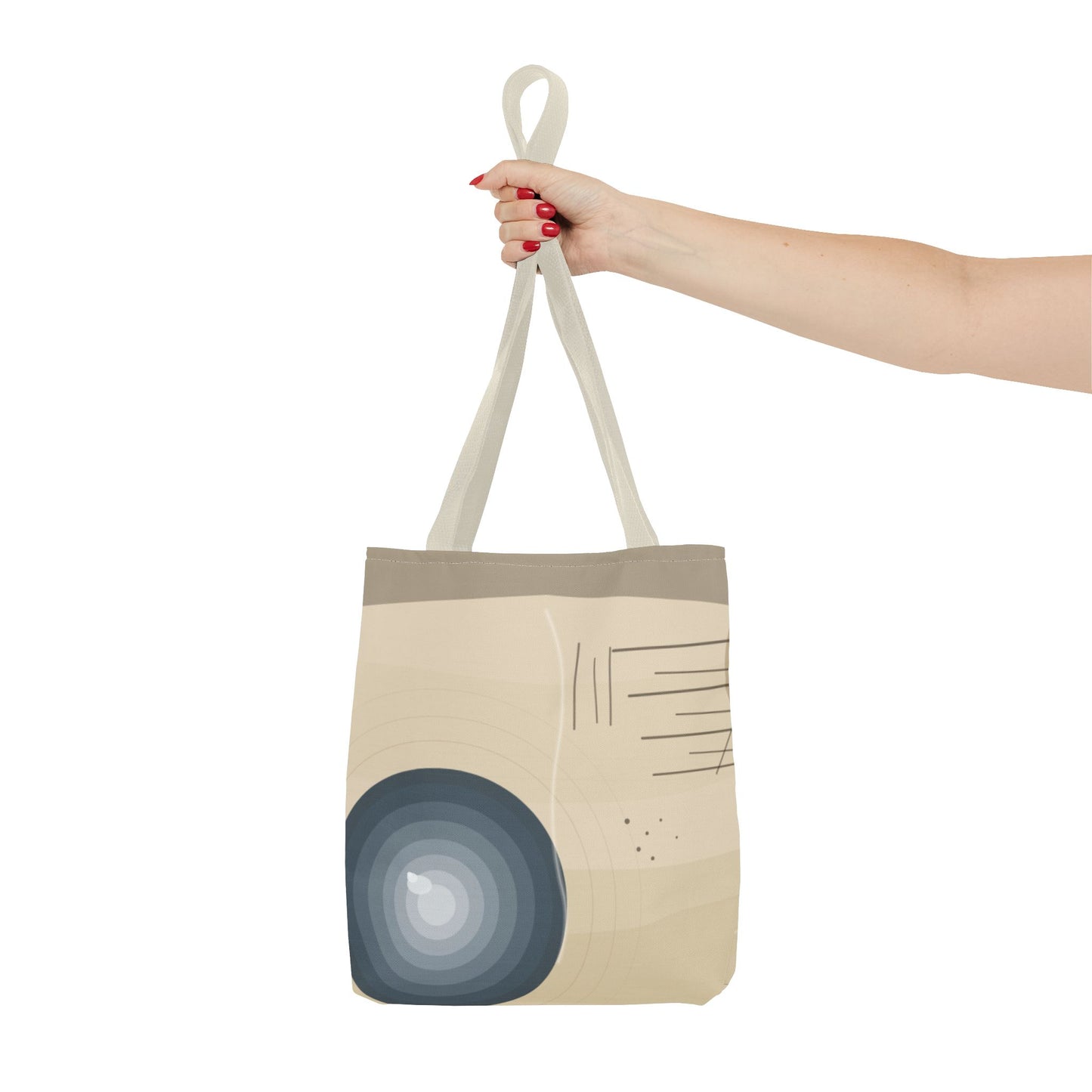 Abstract Neutral Waves Tote Bag | Geometric Circle Pattern