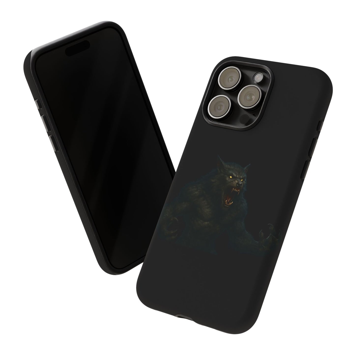 Werewolf Phone Case, Tough Cases, Black Panther Design, Gift for Animal Lovers, Phone Accessories, Fierce Phone Protection - TRV