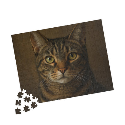 Tabby Cat Portrait Jigsaw Puzzle — Realistic Pet Photography Puzzle (110/252/520/1014 pcs)