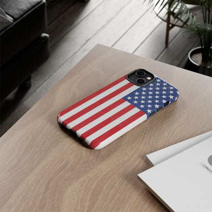 Patriotic Phone Case - Tough Cases for Veterans, USA Lovers, Independence Day, Memorial Day, Flag Design - TRV