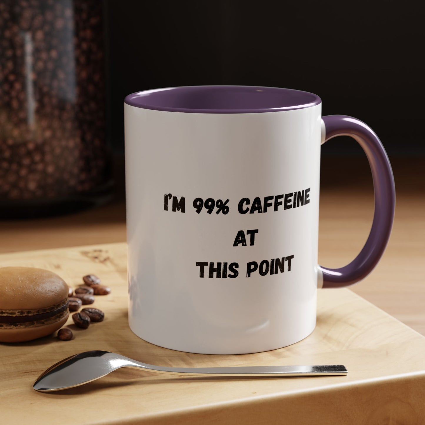 I'm 99% Caffeine Coffee Mug - Funny Gift for Coffee Lovers, Black Accent Mug, Office Humor, Caffeine Addict, Birthday Gift