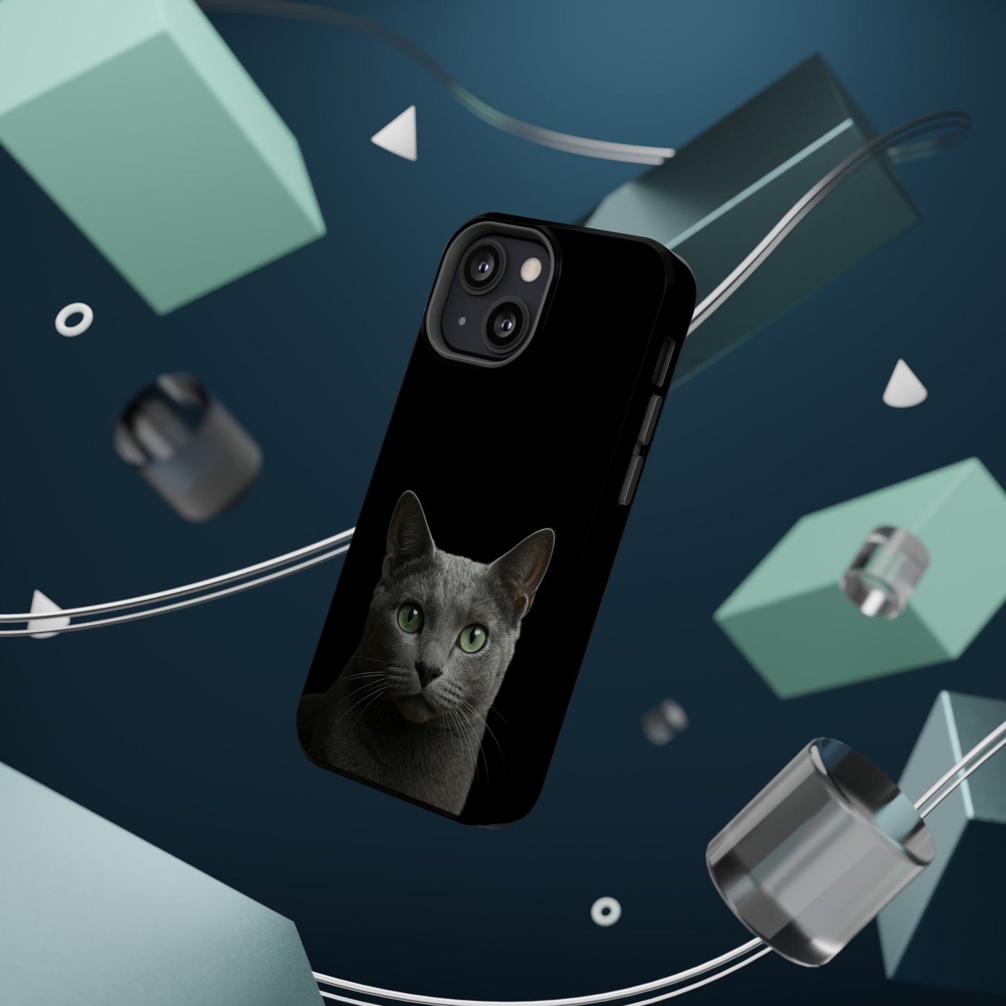 Russian Blue Cat Phone Case — Magnetic Impact-Resistant iPhone Cover