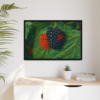 Van Gogh Style Blackberry Canvas Art, Framed Wall Decor, Botanical Print, Summer Home Decor, Gift for Garden Lovers - TRV