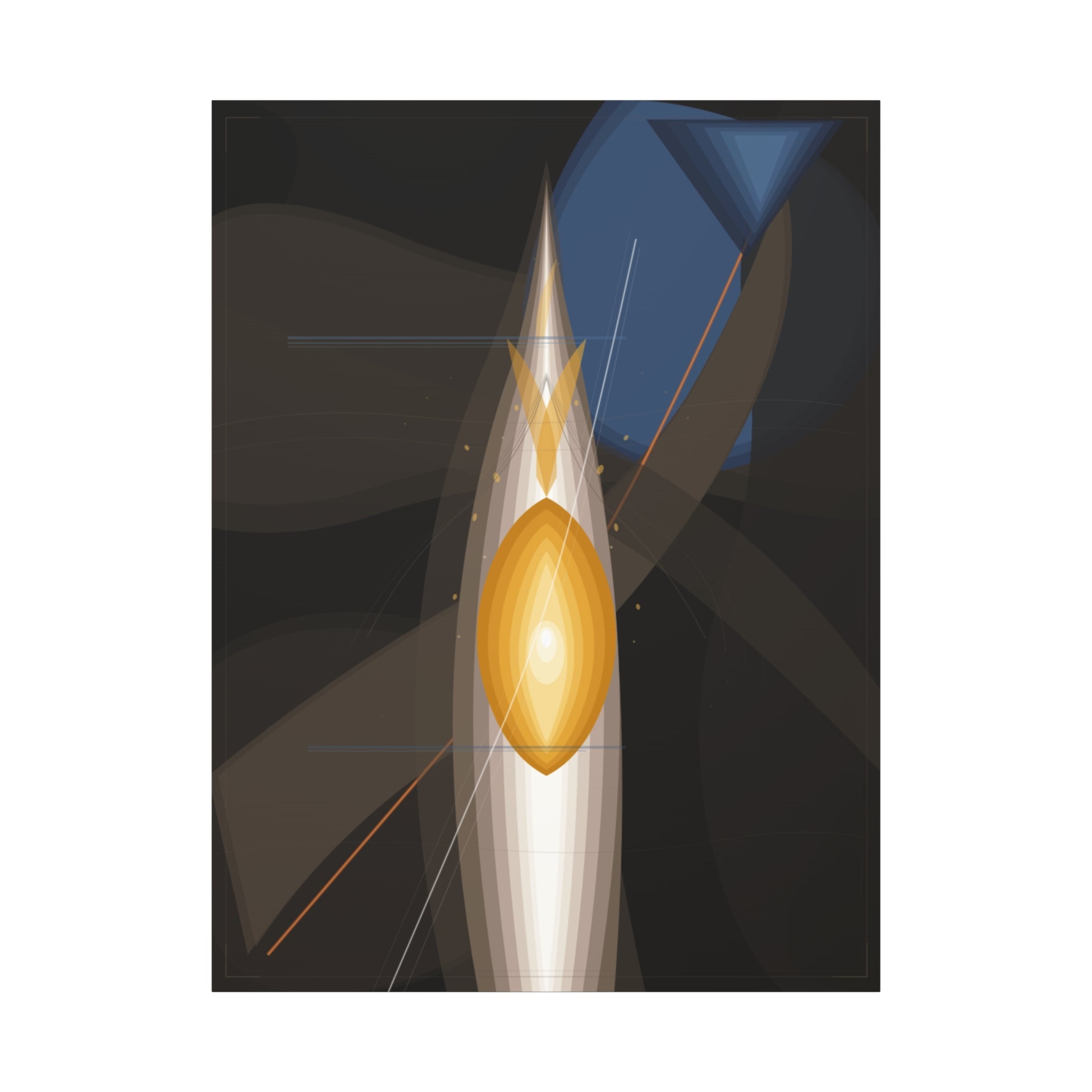 Abstract geometric flame design on matte stretched canvas, 1.25-inch thick, by Printify. Suitable for modern wall decor.