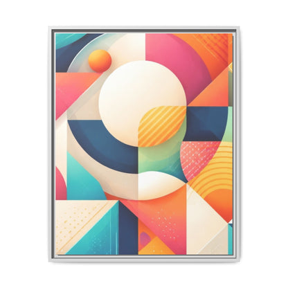 Colorful Geometric Abstract Art Matte Canvas Framed