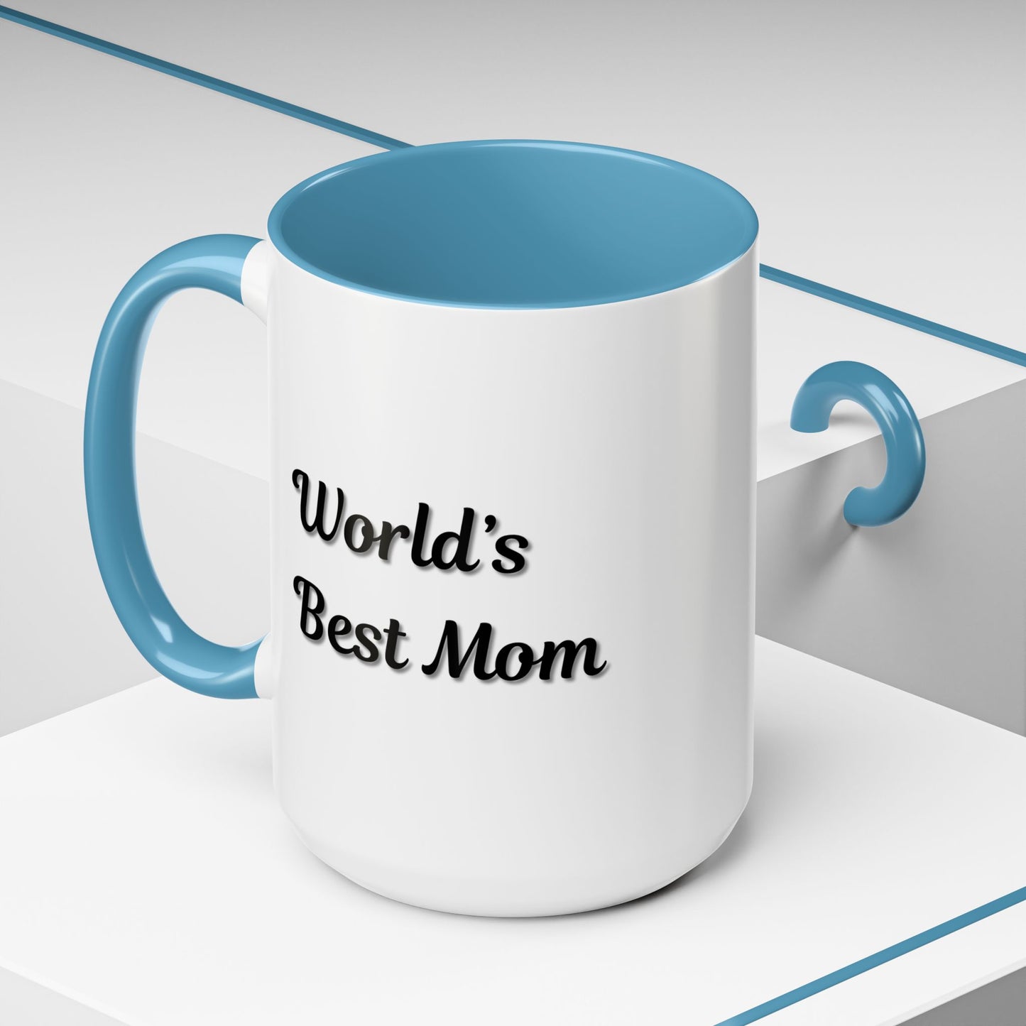 World's Best Mom Accent Coffee Mug - 11oz & 15oz - Perfect Gift for Mother's Day