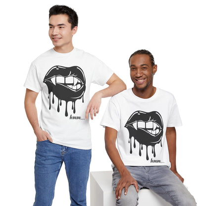 Edgy Graphic Tee - Dripping Lips Design - Unisex Heavy Cotton Tee