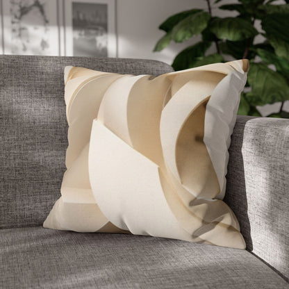 Beige Abstract Paper Swirl Pillowcase Spun Polyester Square Pillowcase