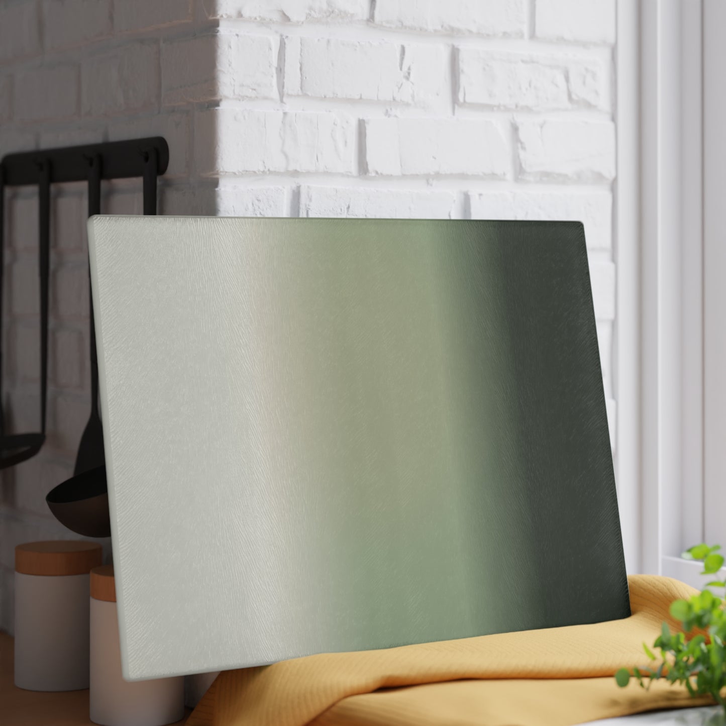 Green Ombre Gradient Glass Cutting Board | Modern Kitchen Decor