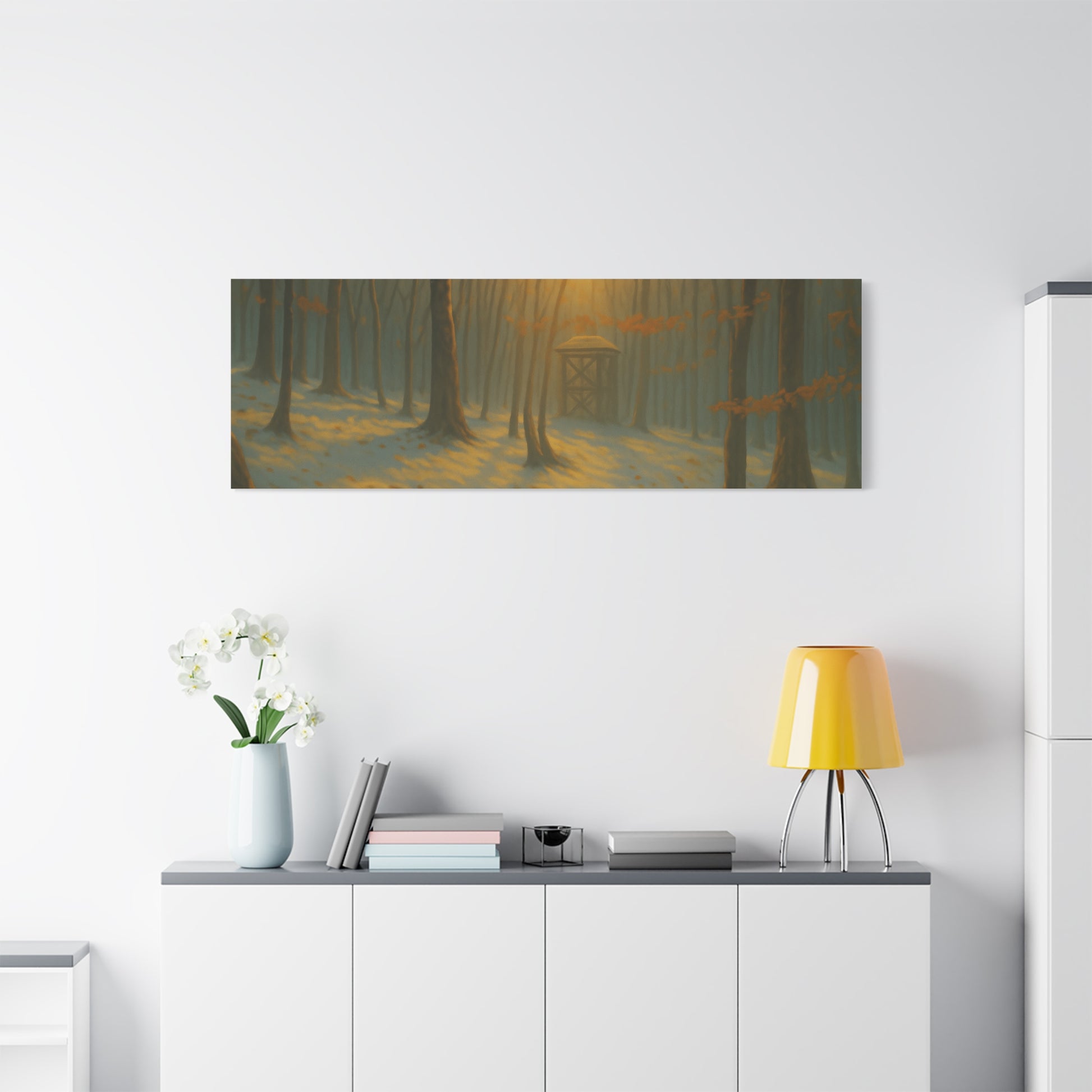 Matte Canvas Wall Art, Scenic Nature Print, Calm Forest Decor, Cozy Home Aesthetic, Autumn Landscape, Gift for Nature Lovers - TRV