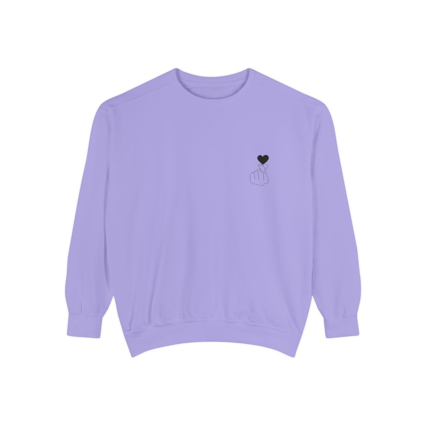 Unisex Garment-Dyed Sweatshirt with Heart Design - Cozy & Stylish