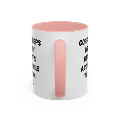 Funny Coffee Mug - "Coffee Keeps Me Busy Until It's Acceptable to Drink Wine" - Great for Mornings, Gifts, Office, Relaxation, Home