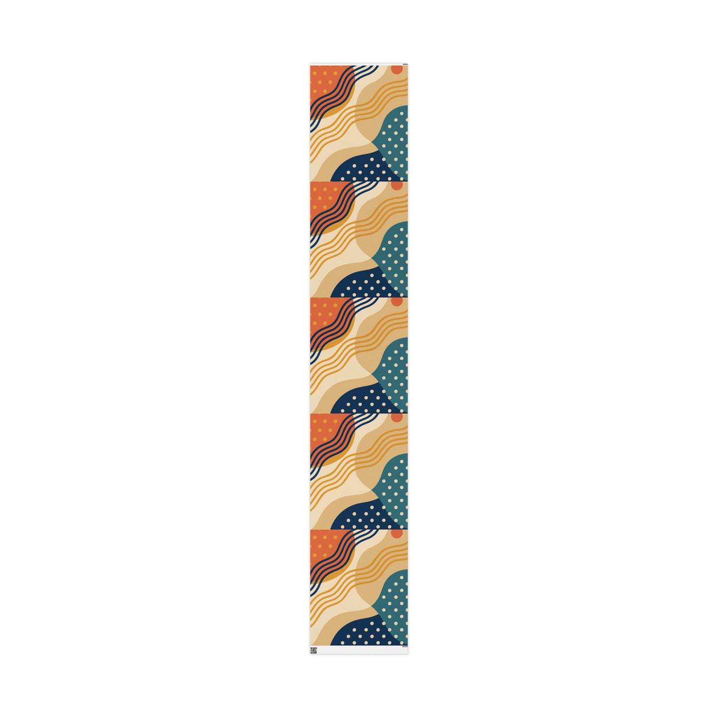 Abstract Retro Wave Wrapping Paper Roll — Mid-Century Geometric Gift Wrap