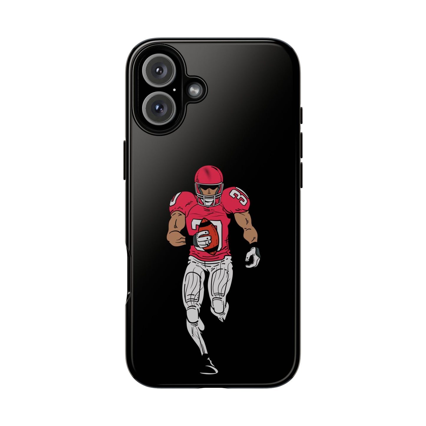 Football Player Tough Phone Case – Protective Black Sports iPhone Case