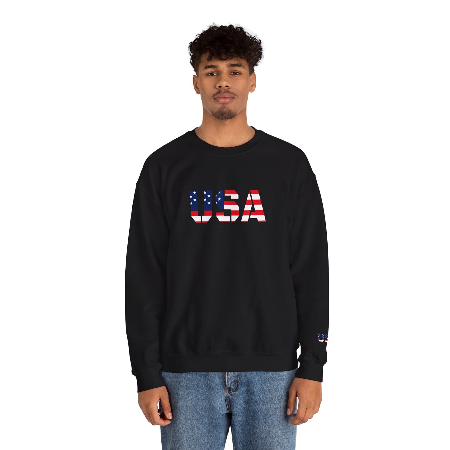 USA Flag Unisex Crewneck Sweatshirt, Cozy Apparel, Casual Wear, Independence Day Gift, Americana Style