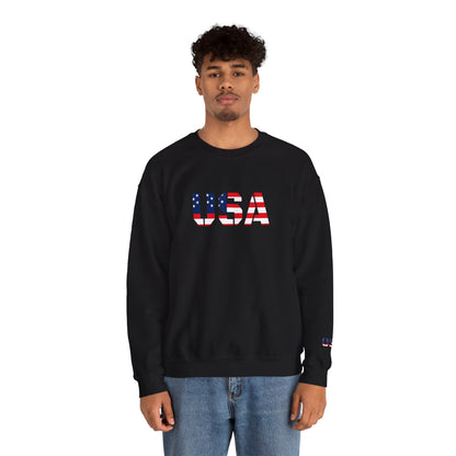 USA Flag Unisex Crewneck Sweatshirt, Cozy Apparel, Casual Wear, Independence Day Gift, Americana Style