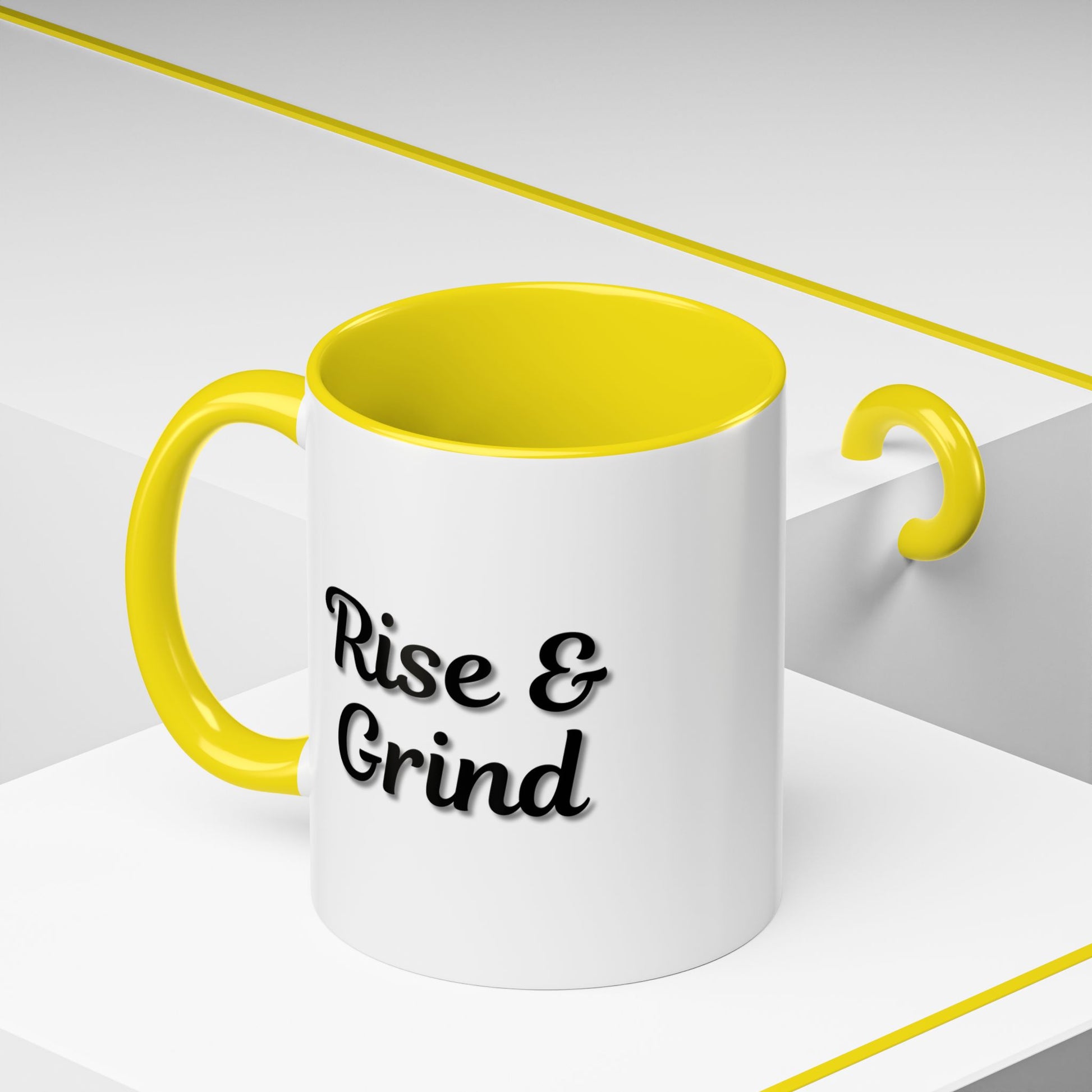 Rise & Grind Coffee Mug – Motivational Black Accent Mug for Daily Inspiration - TRV