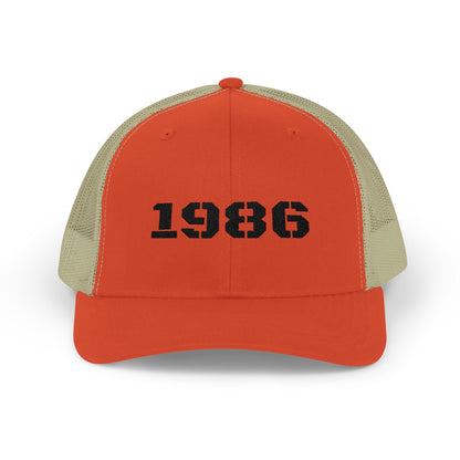 Retro 1986 Snapback Trucker Cap | Vintage Style Cap for Birthdays, Gifts, Sports, and Everyday Wear - TRV
