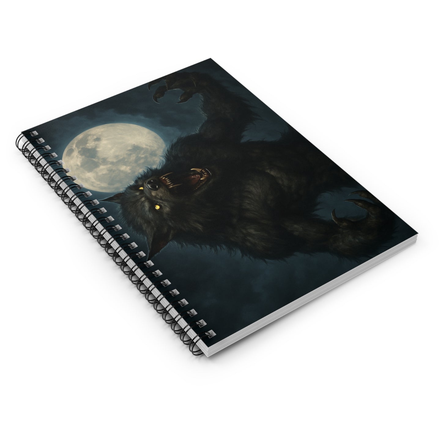 Nightmare Moon Werewolf Spiral Notebook - Perfect for Horror Lovers, Journaling, Gift for Halloween, Writing, School Supplies - TRV