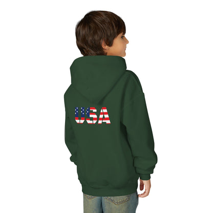 USA Flag Youth Hoodie, Youth Sweatshirt, Cool Hoodie for Kids, American Pride Apparel, Comfortable Boys and Girls Sweatshirt