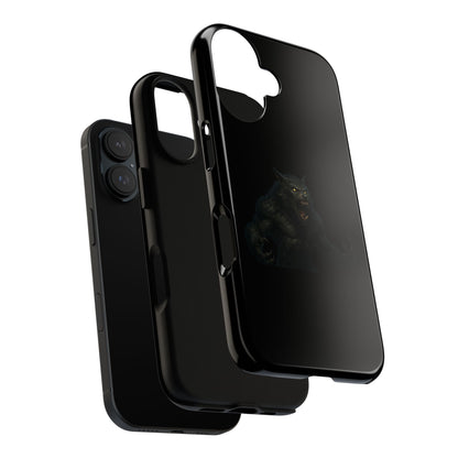 Werewolf Phone Case, Tough Cases, Black Panther Design, Gift for Animal Lovers, Phone Accessories, Fierce Phone Protection - TRV
