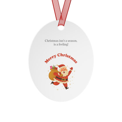 Merry Christmas Santa with Sack metal ornament | Bell shaped holiday decoration